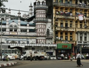 Across the street, a large mosque